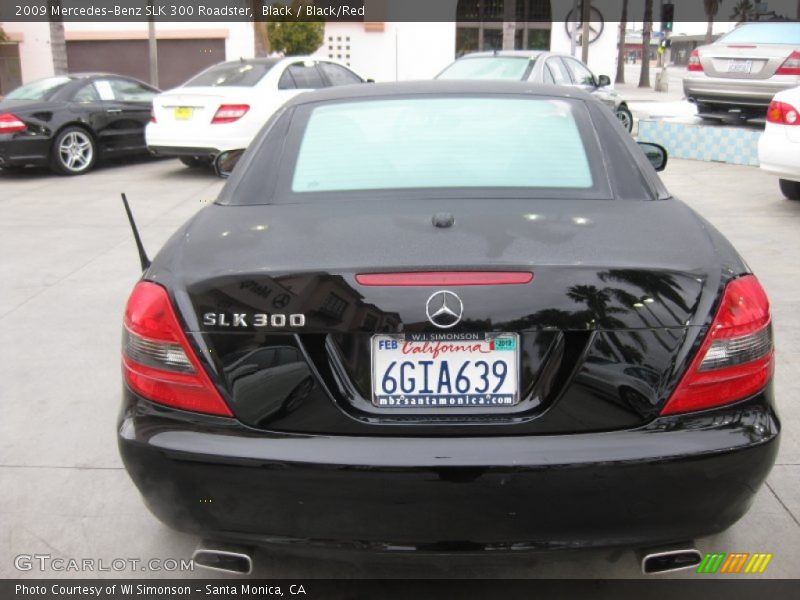 Black / Black/Red 2009 Mercedes-Benz SLK 300 Roadster