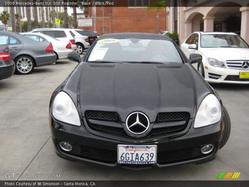 Black / Black/Red 2009 Mercedes-Benz SLK 300 Roadster