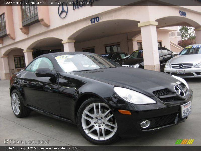 Black / Black/Red 2009 Mercedes-Benz SLK 300 Roadster