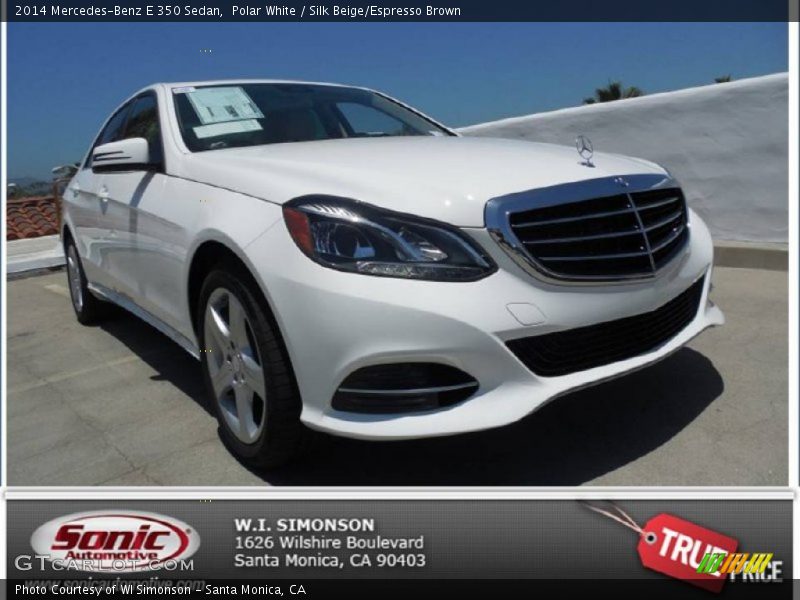 Polar White / Silk Beige/Espresso Brown 2014 Mercedes-Benz E 350 Sedan