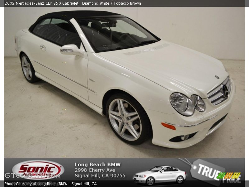 Diamond White / Tobacco Brown 2009 Mercedes-Benz CLK 350 Cabriolet