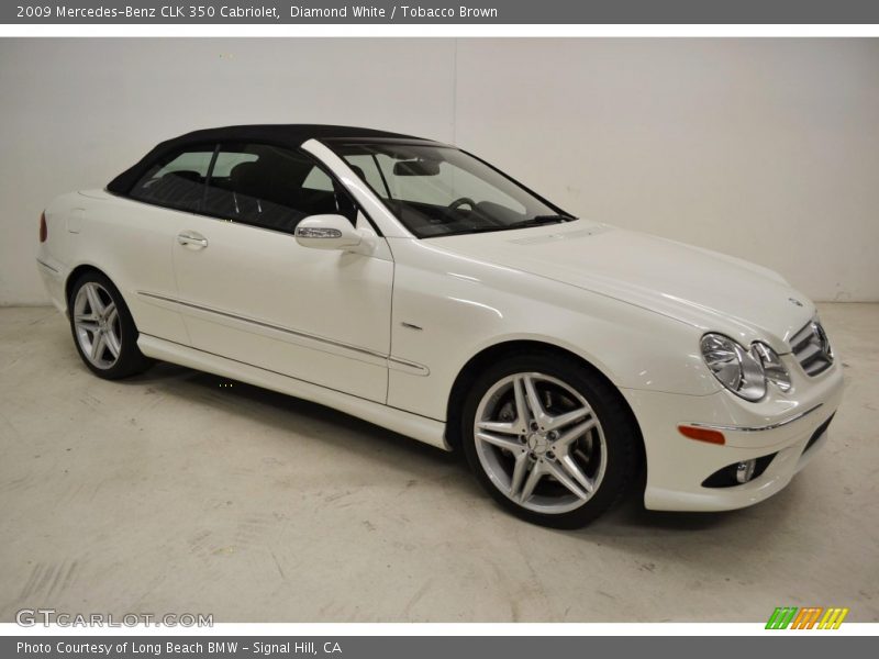 Diamond White / Tobacco Brown 2009 Mercedes-Benz CLK 350 Cabriolet