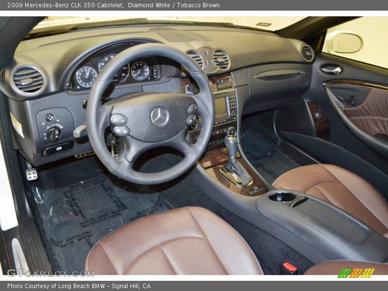 Diamond White / Tobacco Brown 2009 Mercedes-Benz CLK 350 Cabriolet