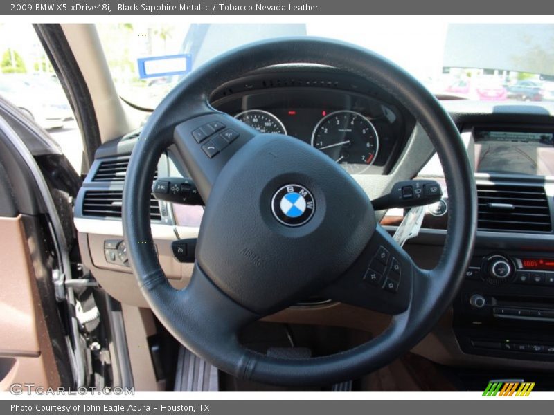 Black Sapphire Metallic / Tobacco Nevada Leather 2009 BMW X5 xDrive48i