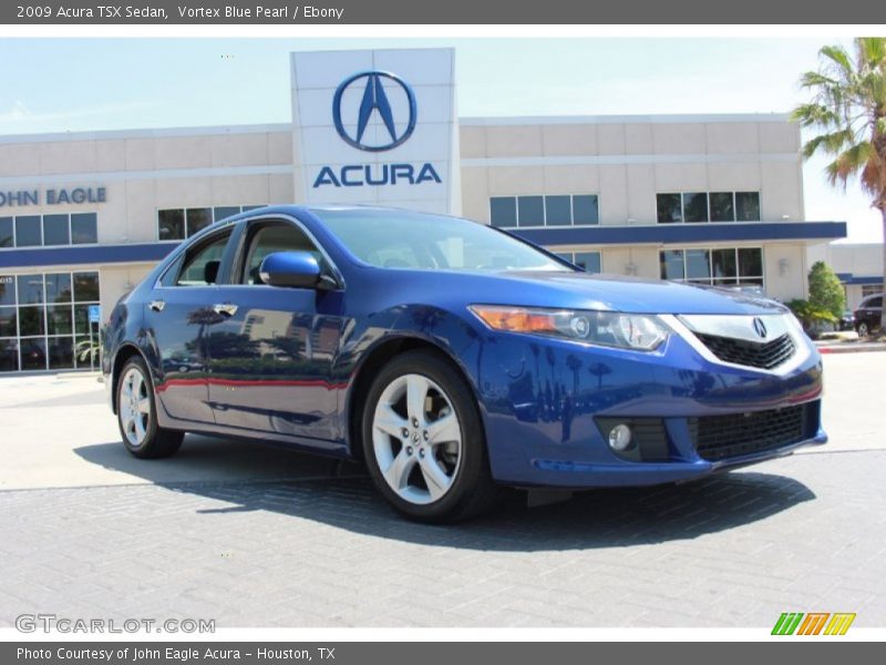 Vortex Blue Pearl / Ebony 2009 Acura TSX Sedan
