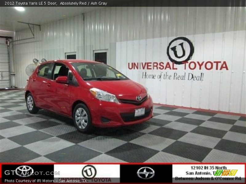 Absolutely Red / Ash Gray 2012 Toyota Yaris LE 5 Door