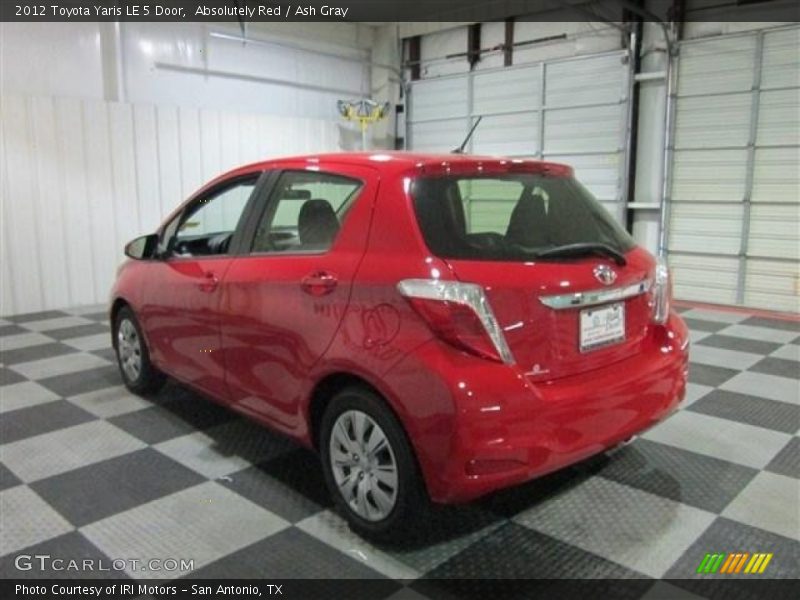 Absolutely Red / Ash Gray 2012 Toyota Yaris LE 5 Door