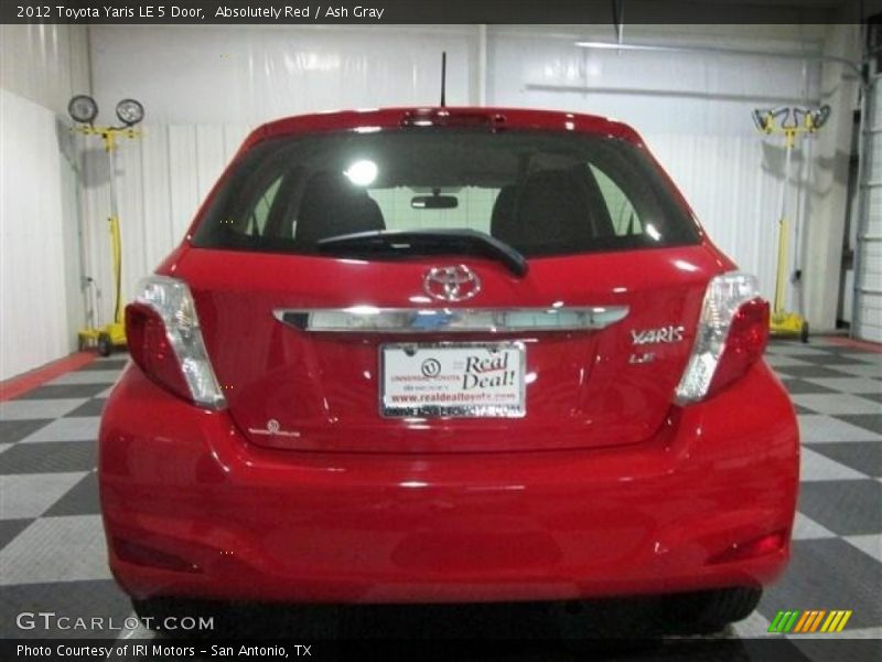 Absolutely Red / Ash Gray 2012 Toyota Yaris LE 5 Door