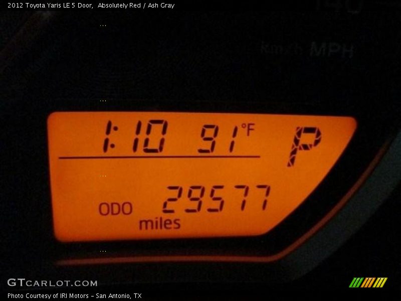 Absolutely Red / Ash Gray 2012 Toyota Yaris LE 5 Door