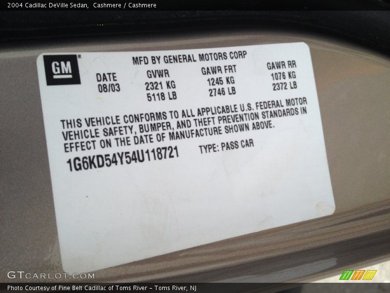 Cashmere / Cashmere 2004 Cadillac DeVille Sedan