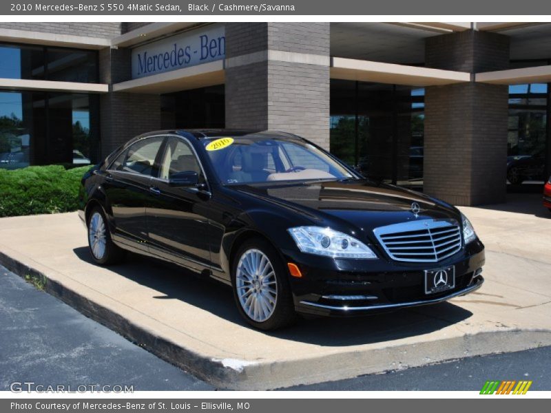 Black / Cashmere/Savanna 2010 Mercedes-Benz S 550 4Matic Sedan
