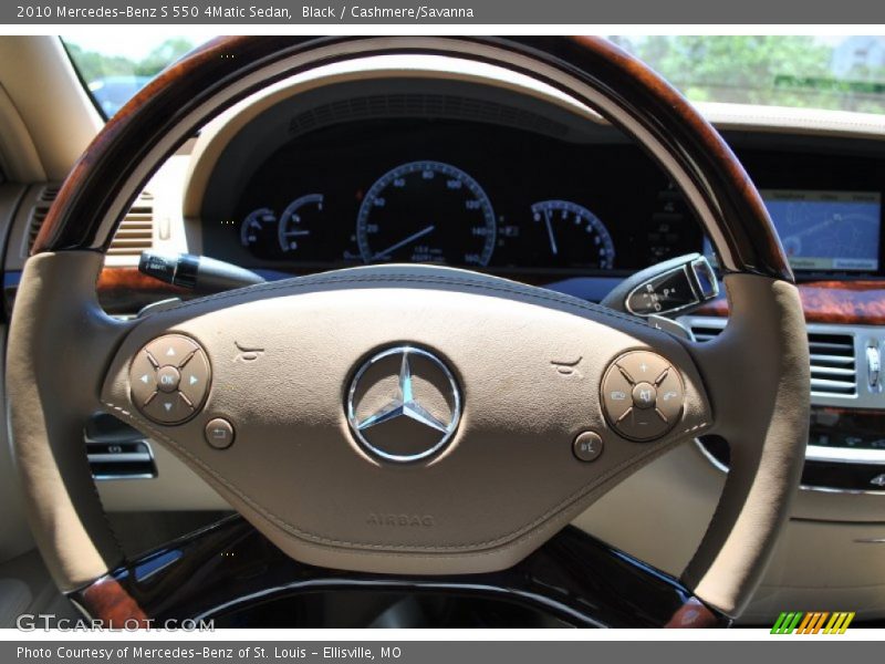 Black / Cashmere/Savanna 2010 Mercedes-Benz S 550 4Matic Sedan