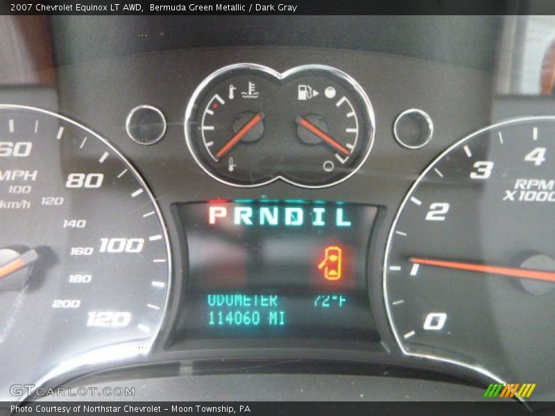 Bermuda Green Metallic / Dark Gray 2007 Chevrolet Equinox LT AWD