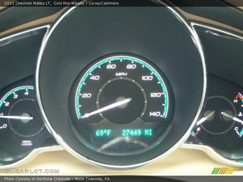 Gold Mist Metallic / Cocoa/Cashmere 2011 Chevrolet Malibu LT