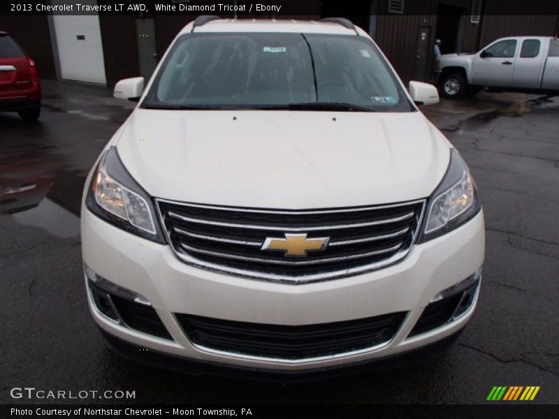 White Diamond Tricoat / Ebony 2013 Chevrolet Traverse LT AWD