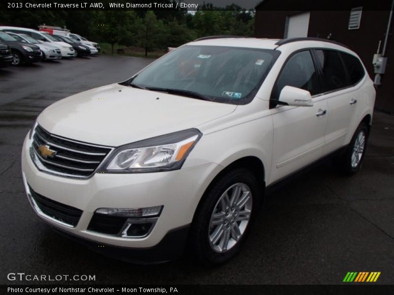 White Diamond Tricoat / Ebony 2013 Chevrolet Traverse LT AWD