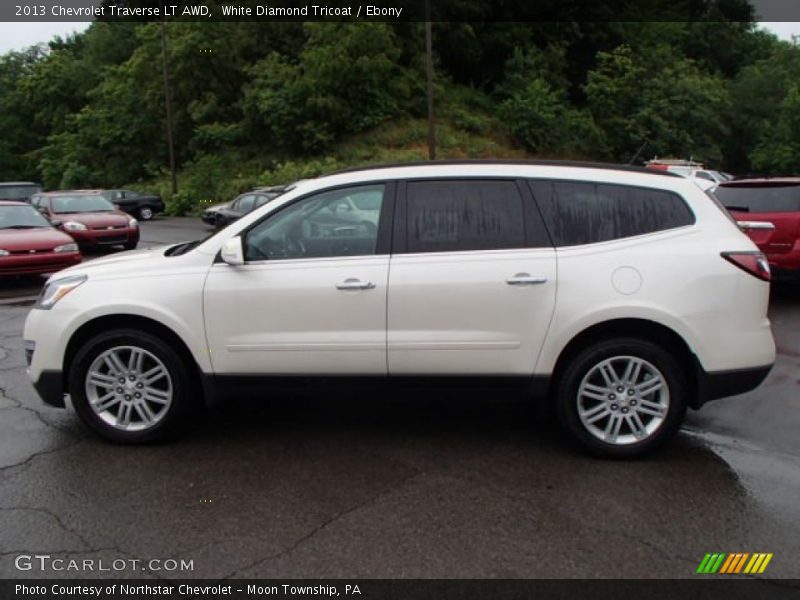 White Diamond Tricoat / Ebony 2013 Chevrolet Traverse LT AWD