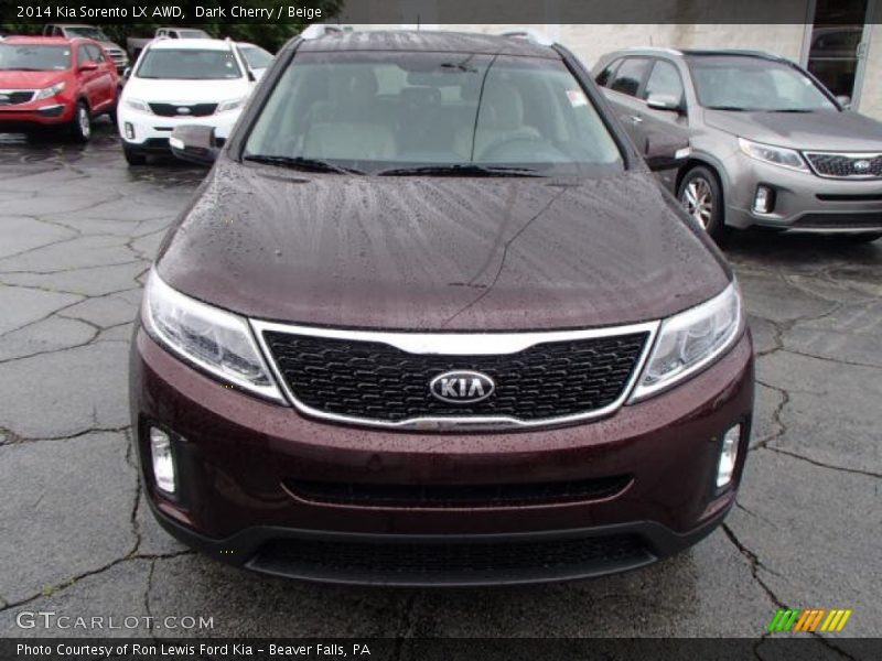 Dark Cherry / Beige 2014 Kia Sorento LX AWD