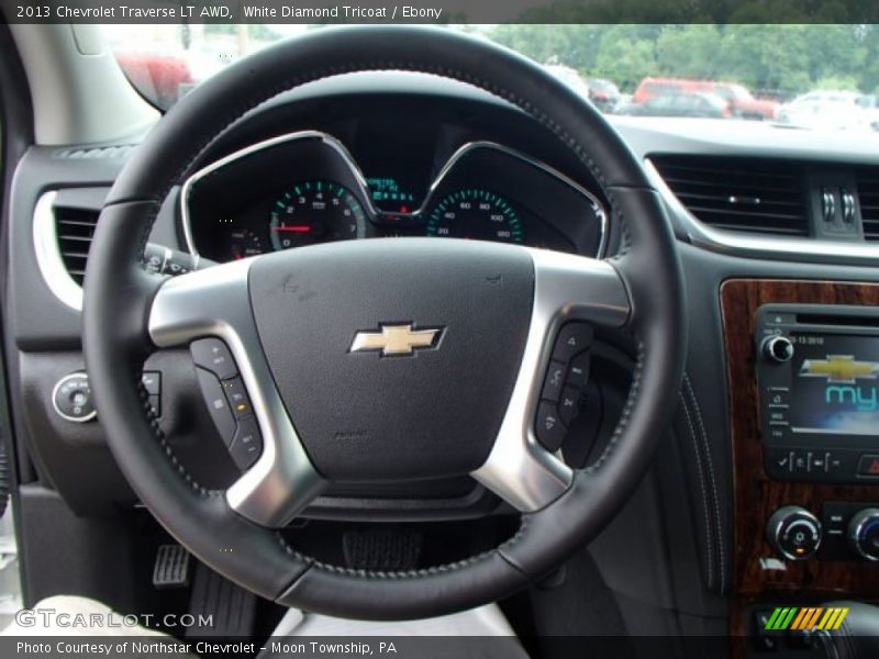 White Diamond Tricoat / Ebony 2013 Chevrolet Traverse LT AWD