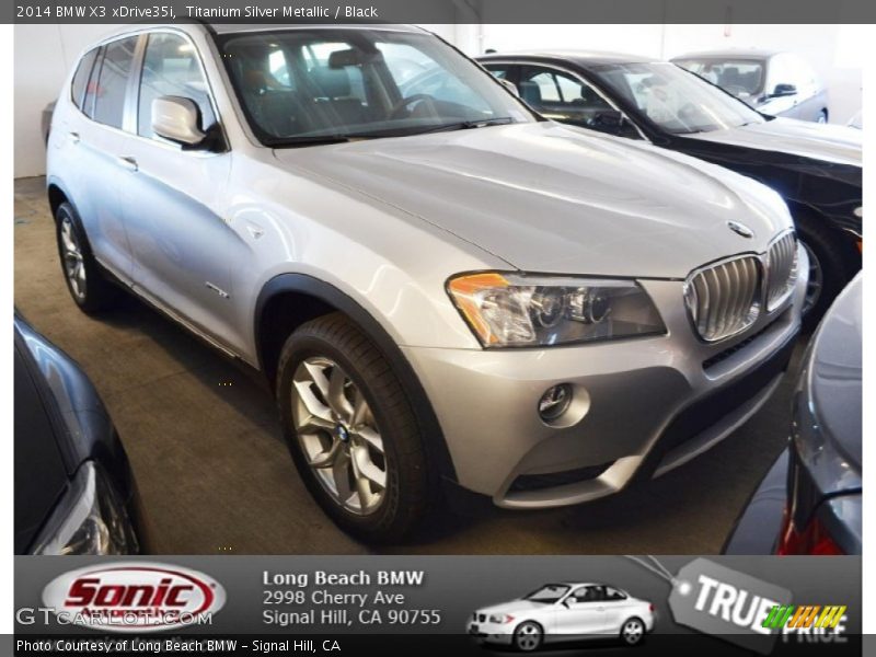 Titanium Silver Metallic / Black 2014 BMW X3 xDrive35i
