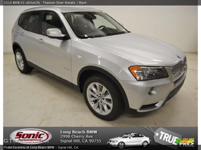 Titanium Silver Metallic / Black 2014 BMW X3 xDrive28i