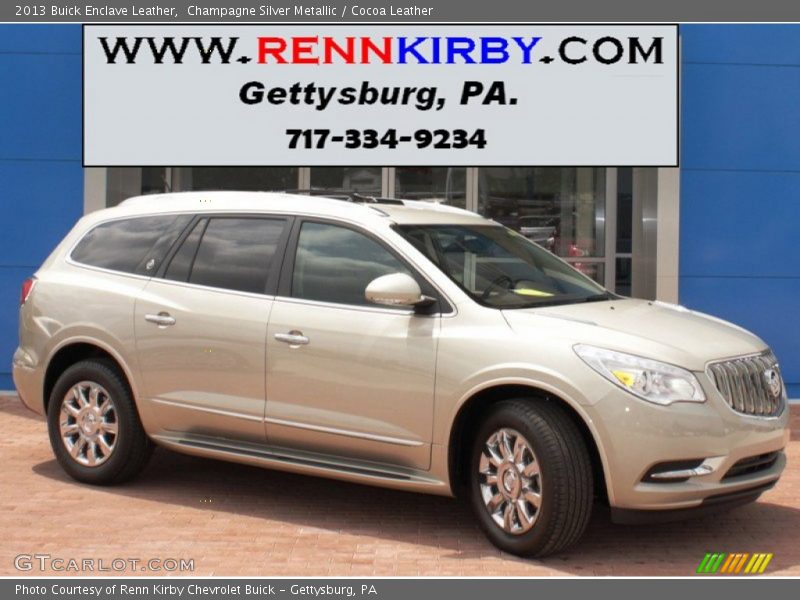 Champagne Silver Metallic / Cocoa Leather 2013 Buick Enclave Leather