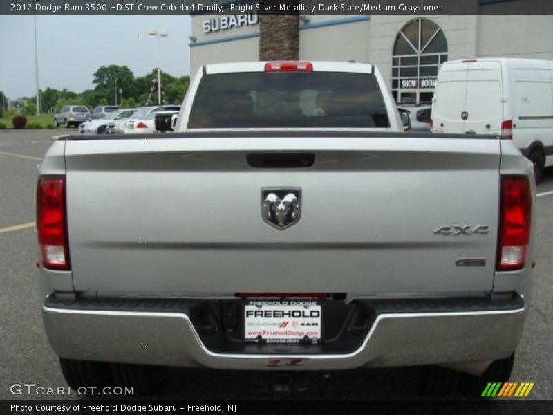 Bright Silver Metallic / Dark Slate/Medium Graystone 2012 Dodge Ram 3500 HD ST Crew Cab 4x4 Dually