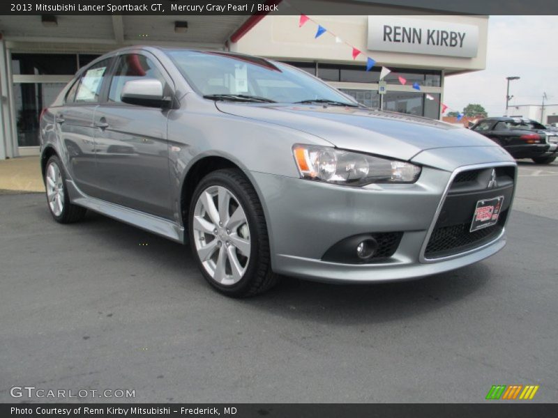 Mercury Gray Pearl / Black 2013 Mitsubishi Lancer Sportback GT