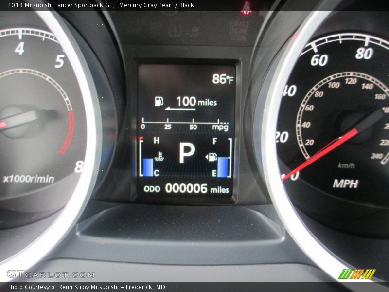 Mercury Gray Pearl / Black 2013 Mitsubishi Lancer Sportback GT