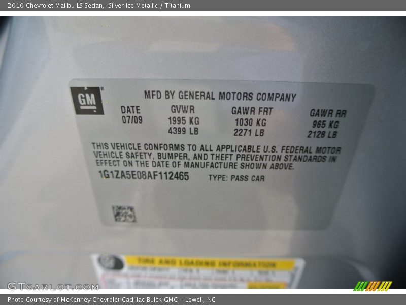 Silver Ice Metallic / Titanium 2010 Chevrolet Malibu LS Sedan