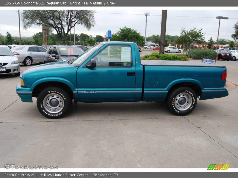 Bright Teal Metallic / Gray 1996 GMC Sonoma SLS Regular Cab