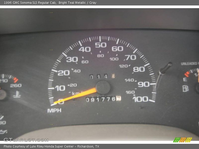 Bright Teal Metallic / Gray 1996 GMC Sonoma SLS Regular Cab