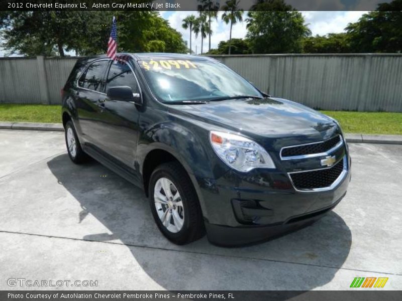 Ashen Gray Metallic / Jet Black 2012 Chevrolet Equinox LS