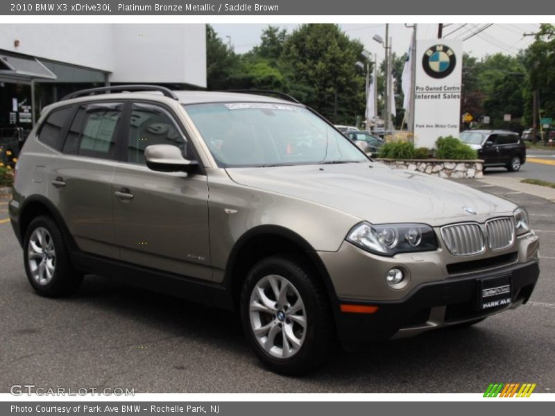 Platinum Bronze Metallic / Saddle Brown 2010 BMW X3 xDrive30i