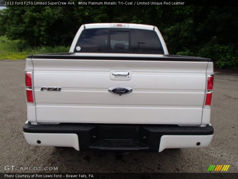 White Platinum Metallic Tri-Coat / Limited Unique Red Leather 2013 Ford F150 Limited SuperCrew 4x4