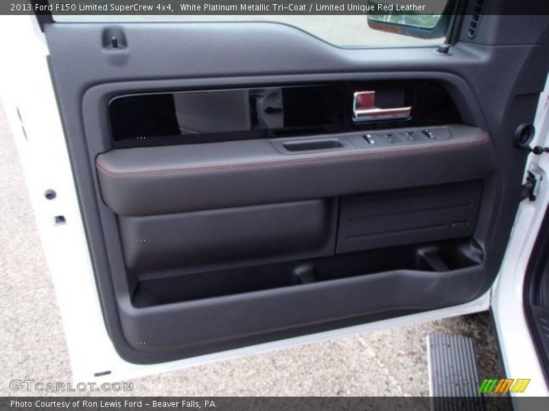 White Platinum Metallic Tri-Coat / Limited Unique Red Leather 2013 Ford F150 Limited SuperCrew 4x4