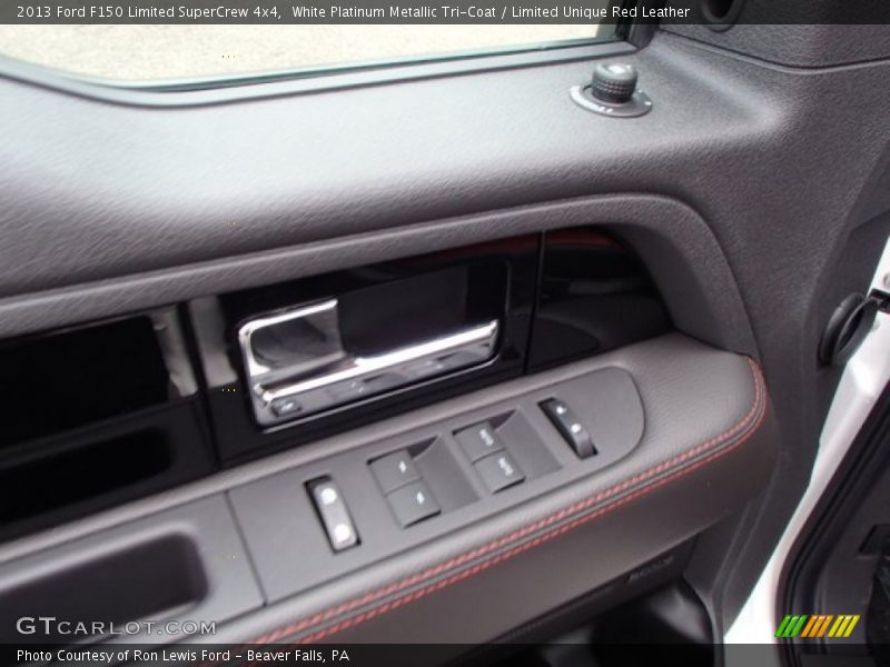 White Platinum Metallic Tri-Coat / Limited Unique Red Leather 2013 Ford F150 Limited SuperCrew 4x4