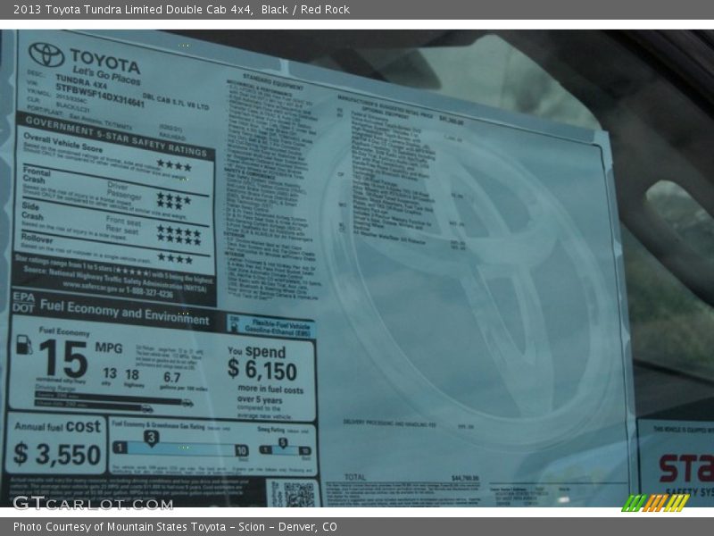 Black / Red Rock 2013 Toyota Tundra Limited Double Cab 4x4