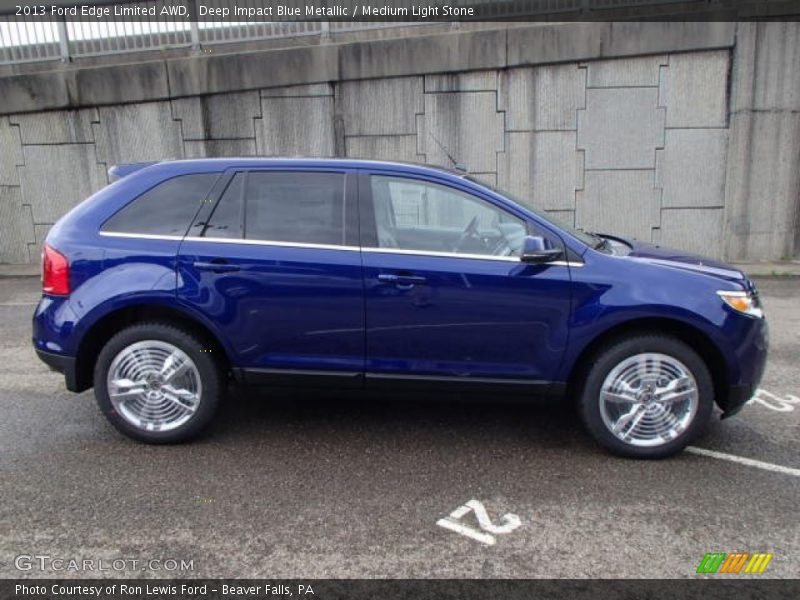 Deep Impact Blue Metallic / Medium Light Stone 2013 Ford Edge Limited AWD