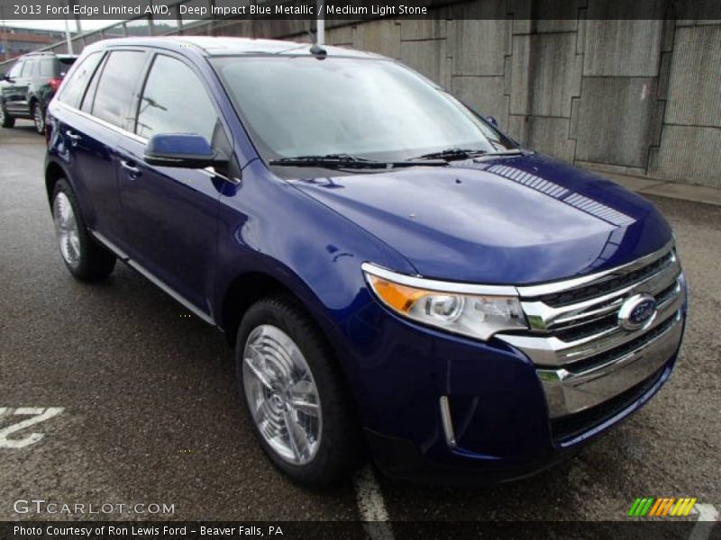 Deep Impact Blue Metallic / Medium Light Stone 2013 Ford Edge Limited AWD