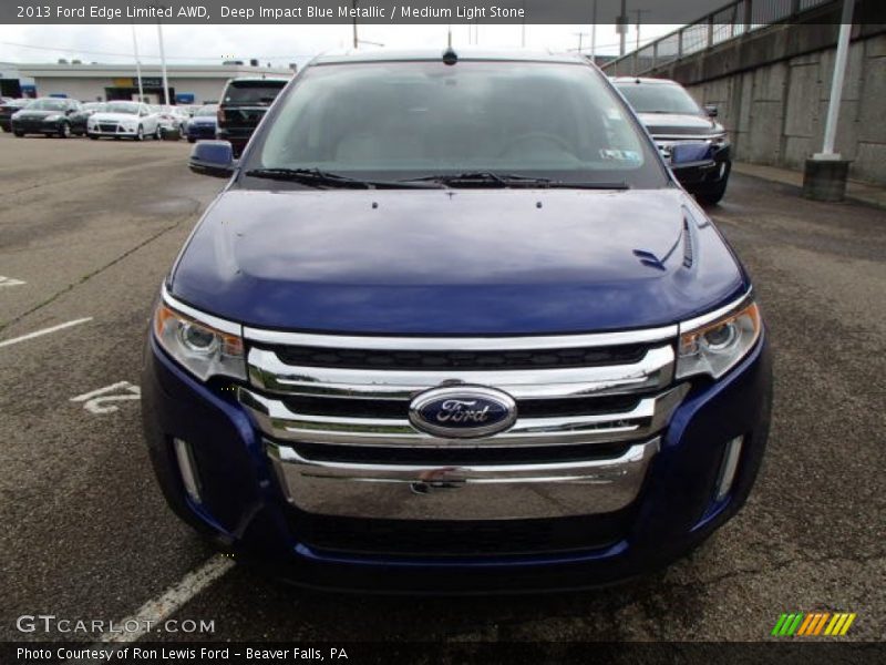 Deep Impact Blue Metallic / Medium Light Stone 2013 Ford Edge Limited AWD