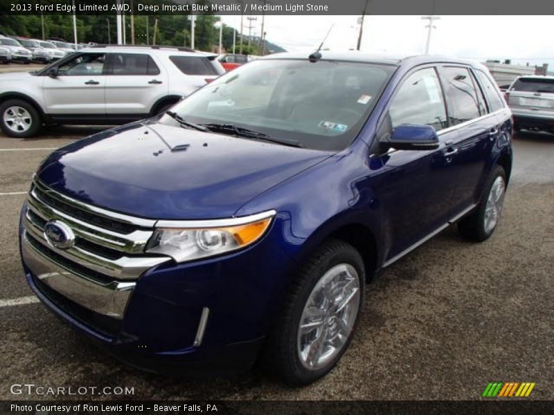 Deep Impact Blue Metallic / Medium Light Stone 2013 Ford Edge Limited AWD