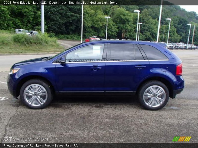 Deep Impact Blue Metallic / Medium Light Stone 2013 Ford Edge Limited AWD