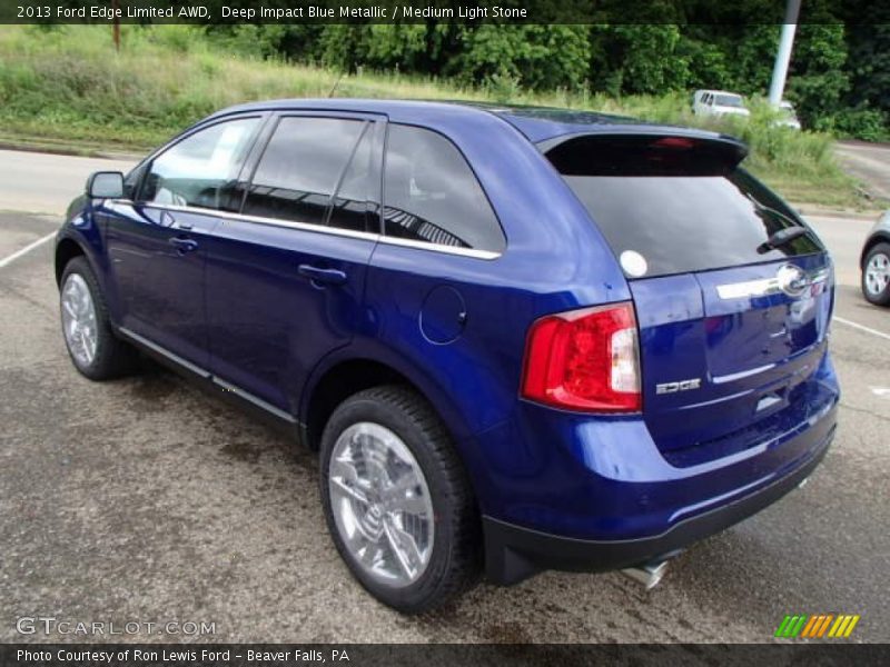 Deep Impact Blue Metallic / Medium Light Stone 2013 Ford Edge Limited AWD