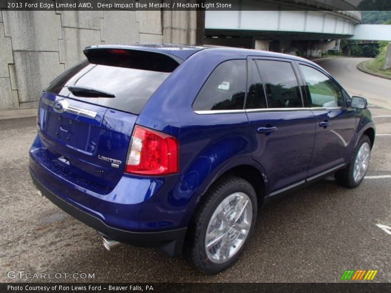 Deep Impact Blue Metallic / Medium Light Stone 2013 Ford Edge Limited AWD