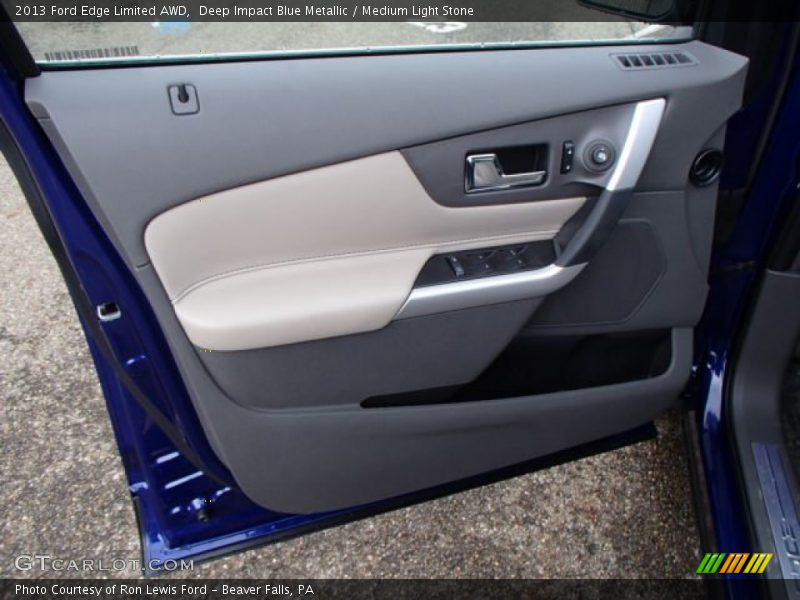 Deep Impact Blue Metallic / Medium Light Stone 2013 Ford Edge Limited AWD