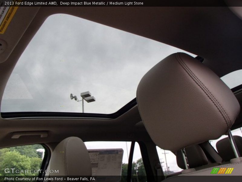 Deep Impact Blue Metallic / Medium Light Stone 2013 Ford Edge Limited AWD