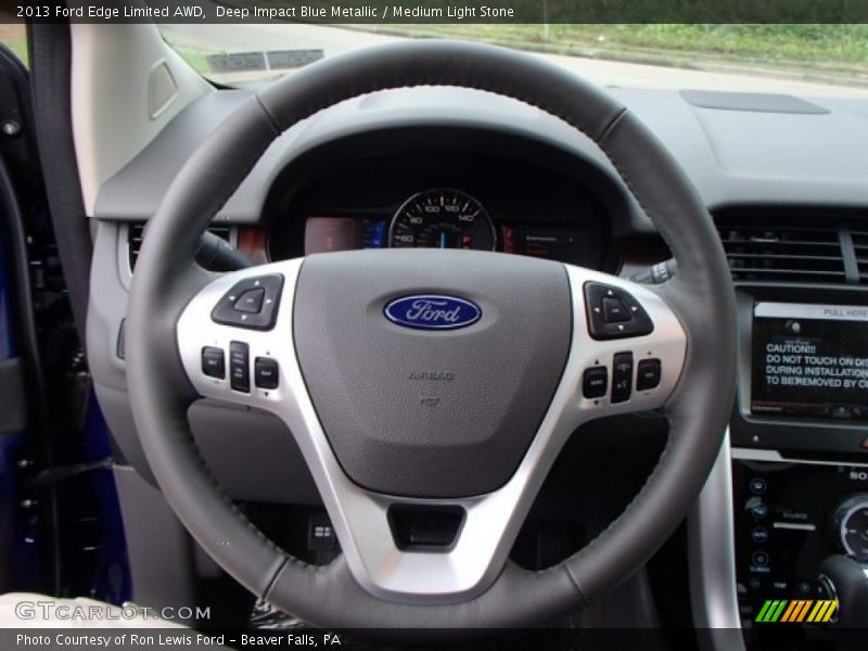 Deep Impact Blue Metallic / Medium Light Stone 2013 Ford Edge Limited AWD
