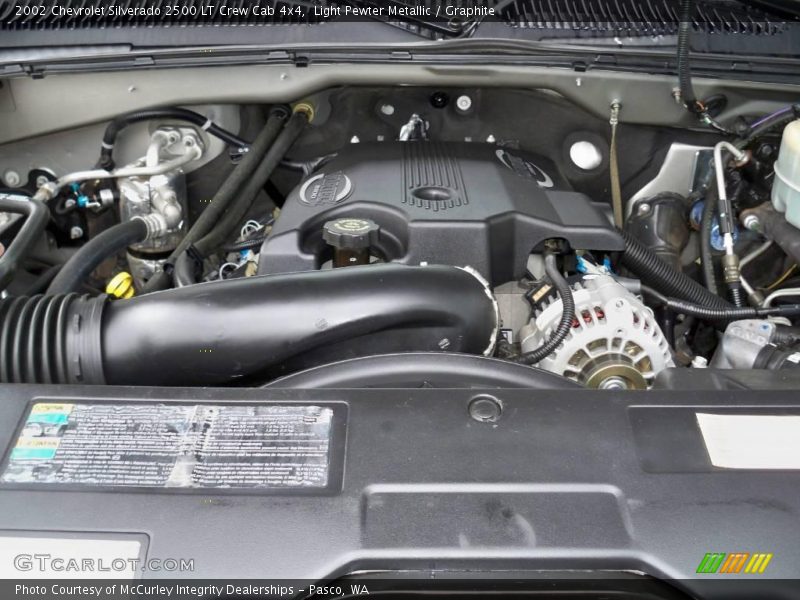 Light Pewter Metallic / Graphite 2002 Chevrolet Silverado 2500 LT Crew Cab 4x4