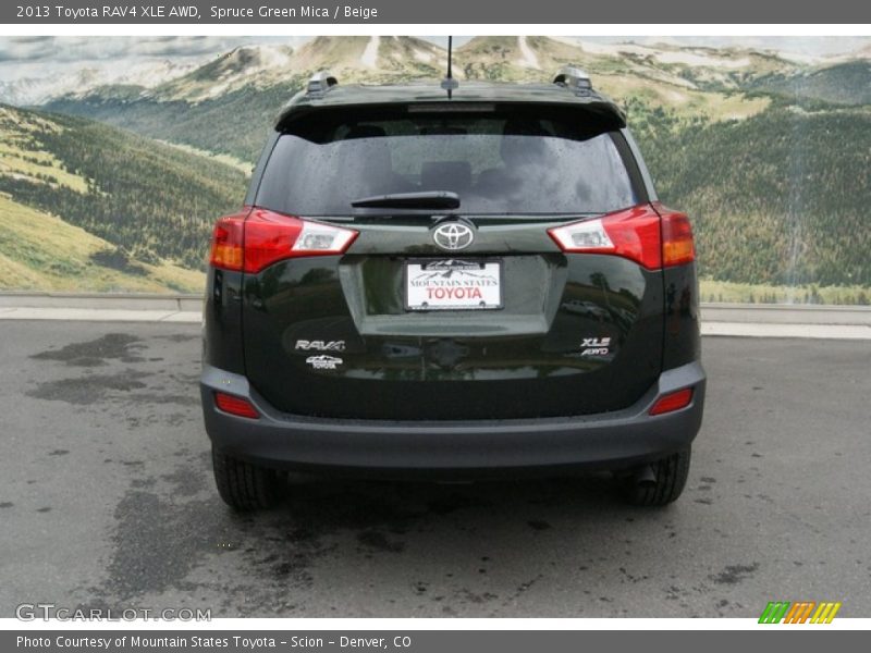 Spruce Green Mica / Beige 2013 Toyota RAV4 XLE AWD